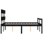vidaXL Cama personas mayores cabecero madera maciza negro 120x200 cm vidaXL Cama personas mayores cabecero madera maciza negro 120x200 cm