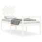 vidaXL Cama para personas mayores con cabecero madera maciza blanco vidaXL Cama para personas mayores con cabecero madera maciza blanco