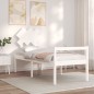 vidaXL Cama para personas mayores con cabecero madera maciza blanco vidaXL Cama para personas mayores con cabecero madera maciza blanco