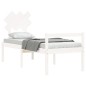 vidaXL Cama para personas mayores con cabecero madera maciza blanco vidaXL Cama para personas mayores con cabecero madera maciza blanco