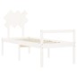 vidaXL Cama para personas mayores con cabecero madera maciza blanco vidaXL Cama para personas mayores con cabecero madera maciza blanco