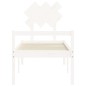 vidaXL Cama para personas mayores con cabecero madera maciza blanco vidaXL Cama para personas mayores con cabecero madera maciza blanco
