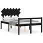 vidaXL Cama personas mayores cabecero madera maciza negro 120x200 cm vidaXL Cama personas mayores cabecero madera maciza negro 120x200 cm