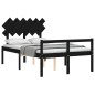 vidaXL Cama personas mayores cabecero madera maciza negro 120x200 cm vidaXL Cama personas mayores cabecero madera maciza negro 120x200 cm