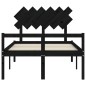 vidaXL Cama personas mayores cabecero madera maciza negro 120x200 cm vidaXL Cama personas mayores cabecero madera maciza negro 120x200 cm