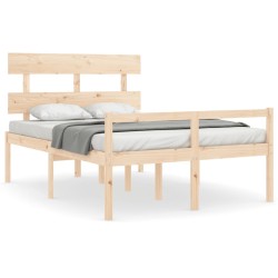 vidaXL Cama para personas mayores con cabecero madera maciza 120x200cm
