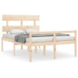vidaXL Cama para personas mayores con cabecero madera maciza 120x200cm vidaXL Cama para personas mayores con cabecero madera maciza 120x200cm