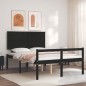 vidaXL Cama personas mayores cabecero madera maciza negro 120x200 cm vidaXL Cama personas mayores cabecero madera maciza negro 120x200 cm