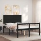vidaXL Cama personas mayores cabecero madera maciza negro 120x200 cm vidaXL Cama personas mayores cabecero madera maciza negro 120x200 cm