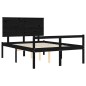vidaXL Cama personas mayores cabecero madera maciza negro 120x200 cm vidaXL Cama personas mayores cabecero madera maciza negro 120x200 cm