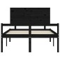 vidaXL Cama personas mayores cabecero madera maciza negro 120x200 cm vidaXL Cama personas mayores cabecero madera maciza negro 120x200 cm