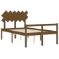 vidaXL Cama para personas mayores cabecero madera maciza marrón miel vidaXL Cama para personas mayores cabecero madera maciza marrón miel