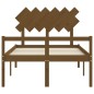 vidaXL Cama para personas mayores cabecero madera maciza marrón miel vidaXL Cama para personas mayores cabecero madera maciza marrón miel