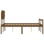 vidaXL Cama para personas mayores cabecero madera maciza marrón miel vidaXL Cama para personas mayores cabecero madera maciza marrón miel