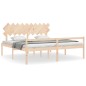 vidaXL Cama para personas mayores con cabecero madera maciza 200x200cm vidaXL Cama para personas mayores con cabecero madera maciza 200x200cm