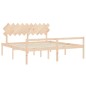vidaXL Cama para personas mayores con cabecero madera maciza 200x200cm vidaXL Cama para personas mayores con cabecero madera maciza 200x200cm