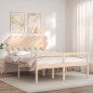 vidaXL Cama de matrimonio para personas mayores cabecero madera maciza vidaXL Cama de matrimonio para personas mayores cabecero madera maciza