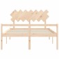 vidaXL Cama de matrimonio para personas mayores cabecero madera maciza vidaXL Cama de matrimonio para personas mayores cabecero madera maciza