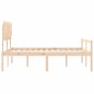 vidaXL Cama de matrimonio para personas mayores cabecero madera maciza vidaXL Cama de matrimonio para personas mayores cabecero madera maciza