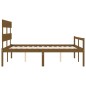 vidaXL Cama de matrimonio personas mayores cabecero madera marrón miel
