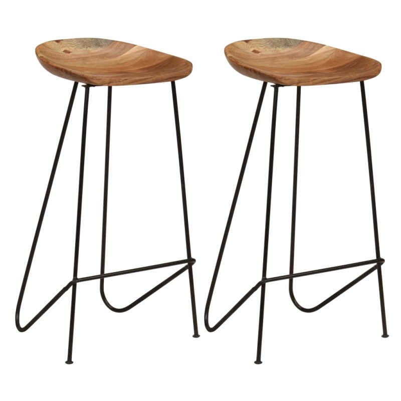 vidaXL Taburetes de cocina 2 unidades madera maciza de acacia vidaXL Taburetes de cocina 2 unidades madera maciza de acacia