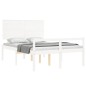 vidaXL Cama personas mayores cabecero madera maciza blanco 140x200 cm vidaXL Cama personas mayores cabecero madera maciza blanco 140x200 cm