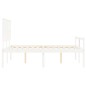 vidaXL Cama personas mayores cabecero madera maciza blanco 140x200 cm vidaXL Cama personas mayores cabecero madera maciza blanco 140x200 cm