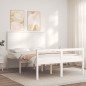 vidaXL Cama personas mayores cabecero madera maciza blanco 120x200 cm vidaXL Cama personas mayores cabecero madera maciza blanco 120x200 cm