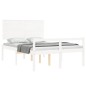 vidaXL Cama personas mayores cabecero madera maciza blanco 120x200 cm vidaXL Cama personas mayores cabecero madera maciza blanco 120x200 cm