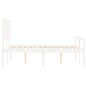 vidaXL Cama personas mayores cabecero madera maciza blanco 120x200 cm vidaXL Cama personas mayores cabecero madera maciza blanco 120x200 cm