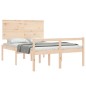 vidaXL Cama para personas mayores con cabecero madera maciza 140x190cm vidaXL Cama para personas mayores con cabecero madera maciza 140x190cm