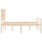 vidaXL Cama para personas mayores con cabecero madera maciza 140x190cm vidaXL Cama para personas mayores con cabecero madera maciza 140x190cm