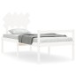 vidaXL Cama personas mayores cabecero madera maciza blanco 90x200 cm