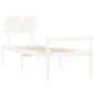 vidaXL Cama personas mayores cabecero madera maciza blanco 90x200 cm