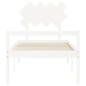vidaXL Cama personas mayores cabecero madera maciza blanco 90x200 cm
