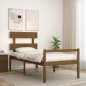 vidaXL Cama personas mayores cabecero madera marrón miel 100x200 cm vidaXL Cama personas mayores cabecero madera marrón miel 100x200 cm