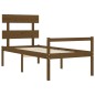 vidaXL Cama personas mayores cabecero madera marrón miel 100x200 cm vidaXL Cama personas mayores cabecero madera marrón miel 100x200 cm