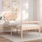 vidaXL Cama para personas mayores con cabecero madera maciza vidaXL Cama para personas mayores con cabecero madera maciza