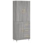 vidaXL Aparador alto madera contrachapada gris sonoma 69,5x34x180 cm vidaXL Aparador alto madera contrachapada gris sonoma 69,5x34x180 cm