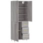 vidaXL Aparador alto madera contrachapada gris sonoma 69,5x34x180 cm vidaXL Aparador alto madera contrachapada gris sonoma 69,5x34x180 cm