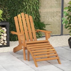 vidaXL Silla de jardín Adirondack con reposapiés madera acacia maciza