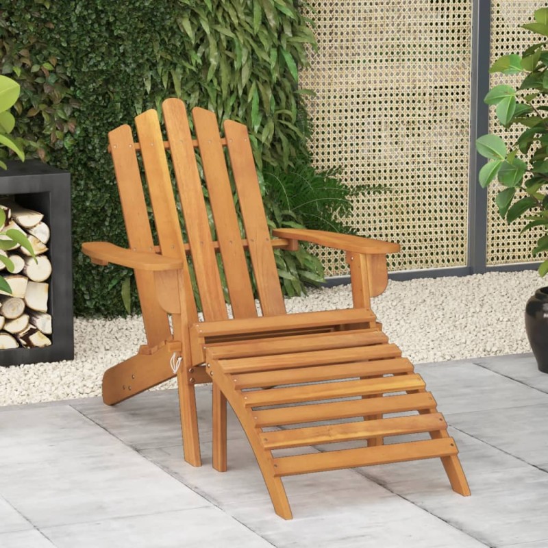 vidaXL Silla de jardín Adirondack con reposapiés madera acacia maciza vidaXL Silla de jardín Adirondack con reposapiés madera acacia maciza