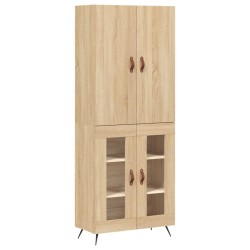 vidaXL Aparador alto madera contrachapada color roble 69,5x34x180 cm