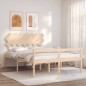 vidaXL Cama para personas mayores con cabecero madera maciza 140x190cm vidaXL Cama para personas mayores con cabecero madera maciza 140x190cm