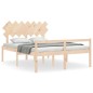 vidaXL Cama para personas mayores con cabecero madera maciza 140x190cm vidaXL Cama para personas mayores con cabecero madera maciza 140x190cm