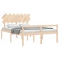 vidaXL Cama para personas mayores con cabecero madera maciza 140x190cm vidaXL Cama para personas mayores con cabecero madera maciza 140x190cm