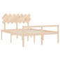 vidaXL Cama para personas mayores con cabecero madera maciza 140x190cm vidaXL Cama para personas mayores con cabecero madera maciza 140x190cm