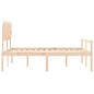 vidaXL Cama para personas mayores con cabecero madera maciza 140x190cm vidaXL Cama para personas mayores con cabecero madera maciza 140x190cm