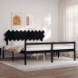vidaXL Cama personas mayores cabecero madera maciza negro 200x200 cm vidaXL Cama personas mayores cabecero madera maciza negro 200x200 cm
