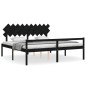 vidaXL Cama personas mayores cabecero madera maciza negro 200x200 cm vidaXL Cama personas mayores cabecero madera maciza negro 200x200 cm